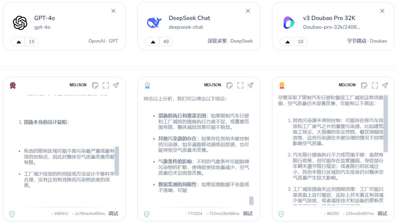 大模型推理GPT | DeepSeek | Doubao