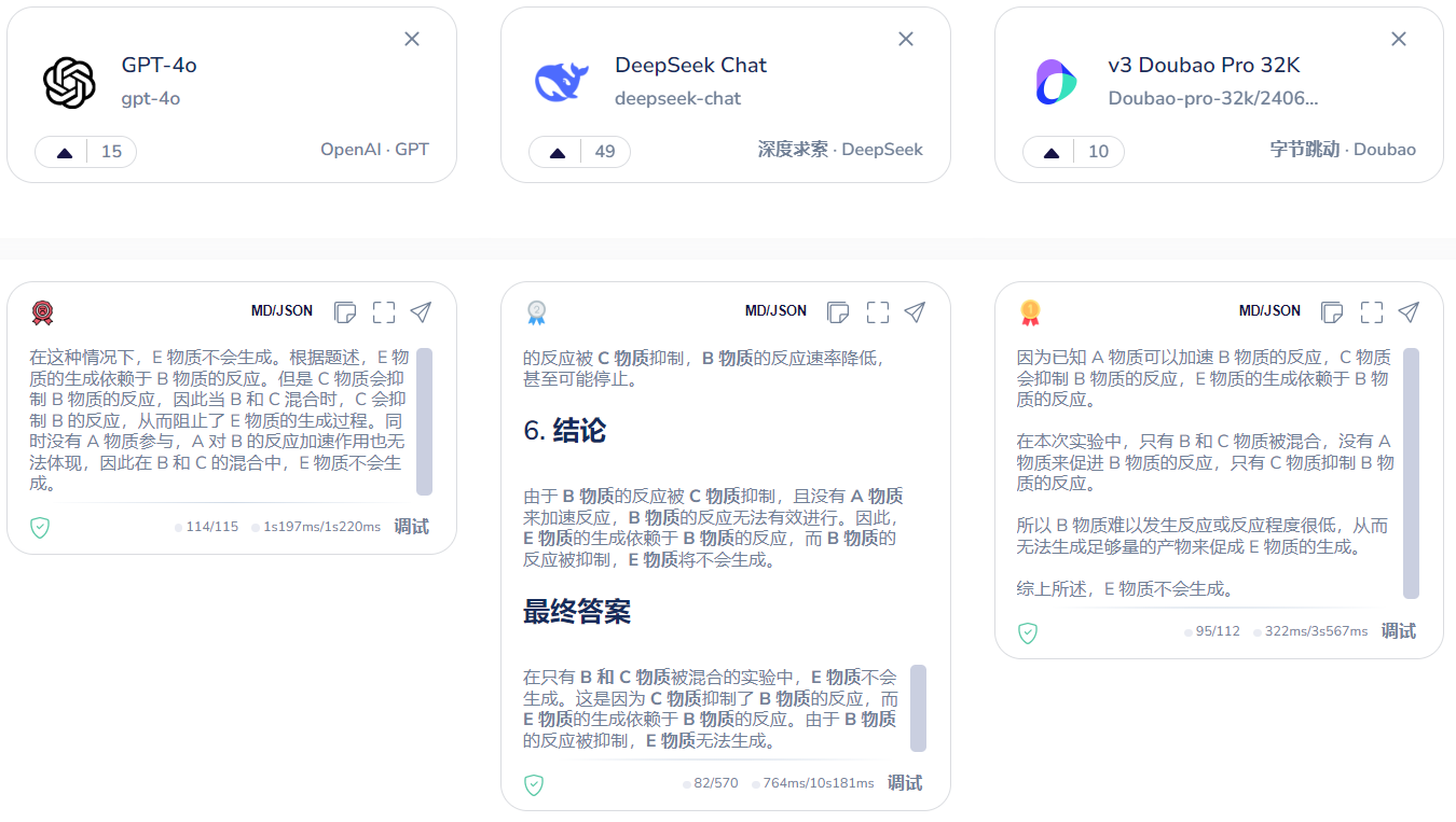 大模型推理GPT | DeepSeek | Doubao