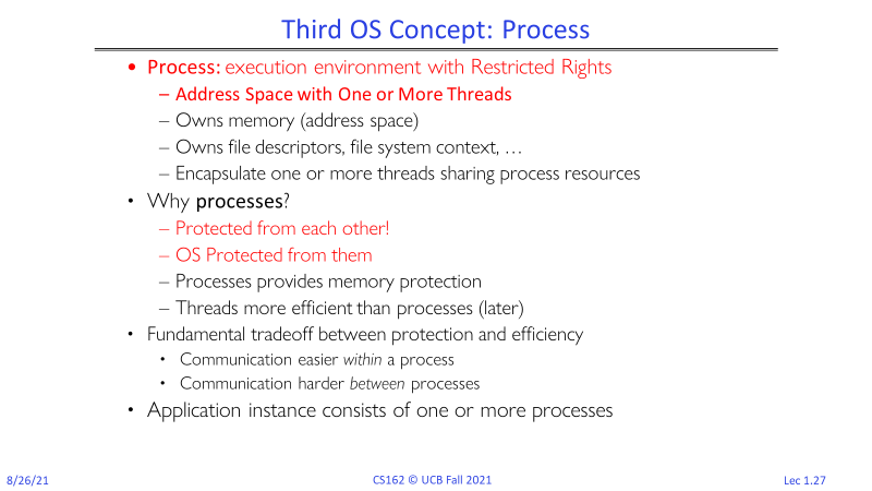 CS162操作系统课程第二课-4个核心OS概念