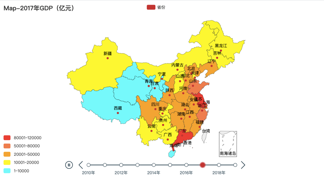 Python精美地理可视化绘制——以中国历年GDP数据为例