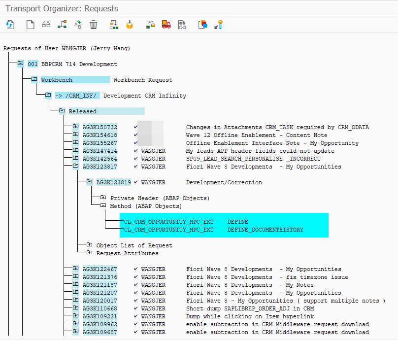 动手开发一个有用的 ABAP ALV 工具 - 查看指定用户的 ABAP 传输请求，模拟 SE10 事物码