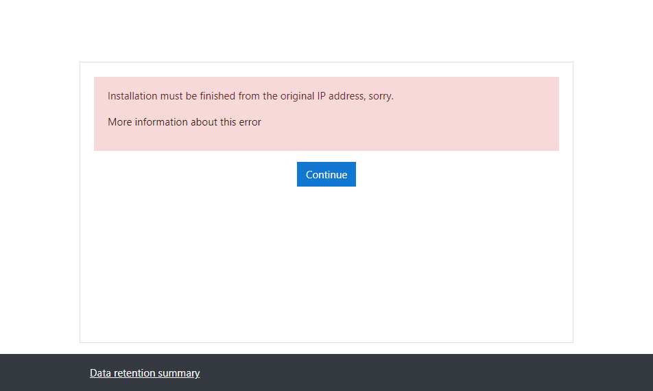 Moodle 安装的时候提示 original IP