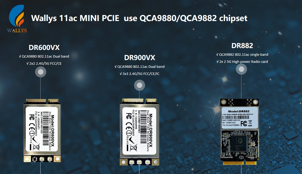 Mini PCIe WiFi card SOC-QCA9880 vs. QCA9882: 802.11ac Dual-Band Wireless Chipset Showdown