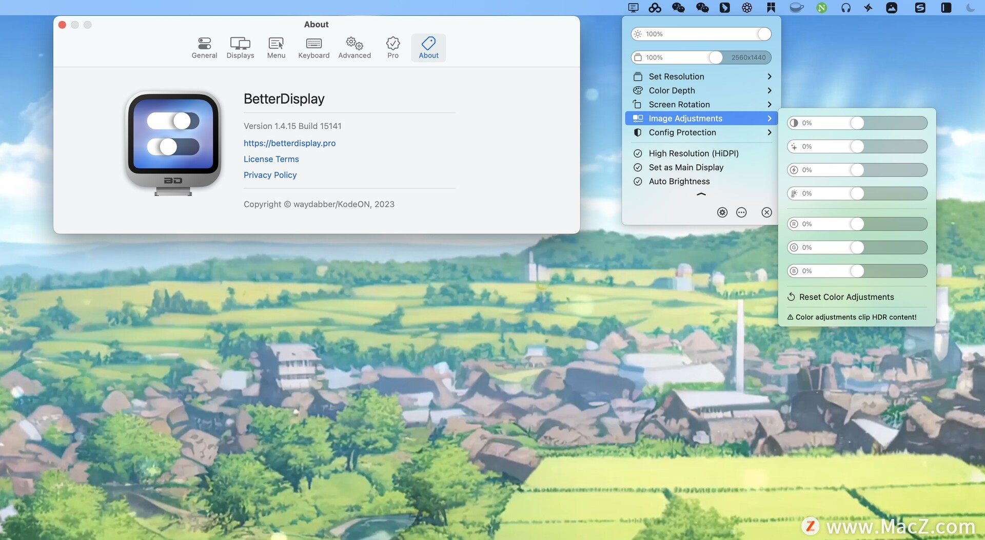 Macos显示器校准工具：BetterDisplay Pro for Mac 支持M1