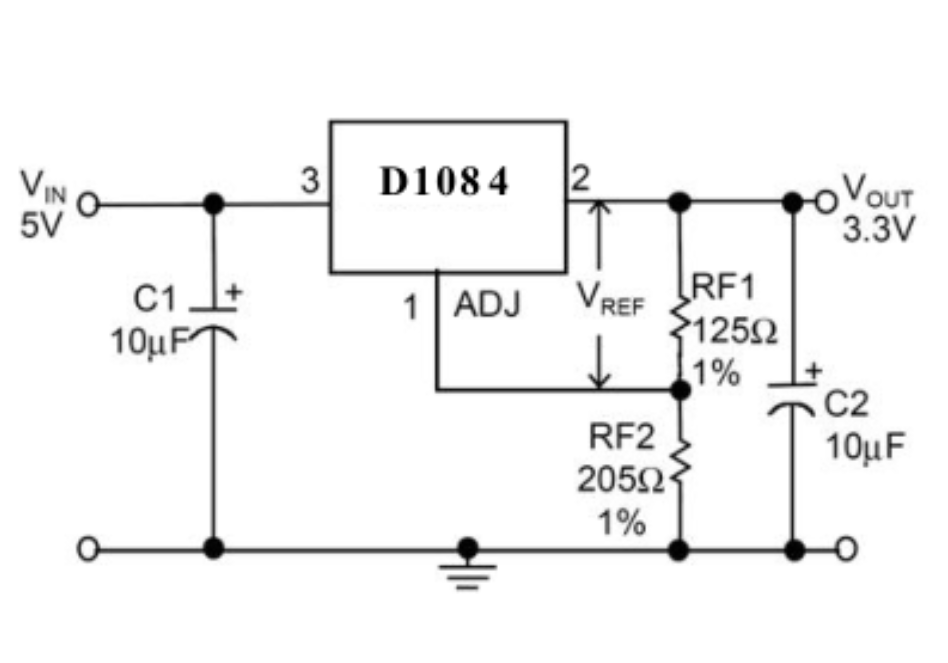 D1084 5A低压差电压调整器应用方案
