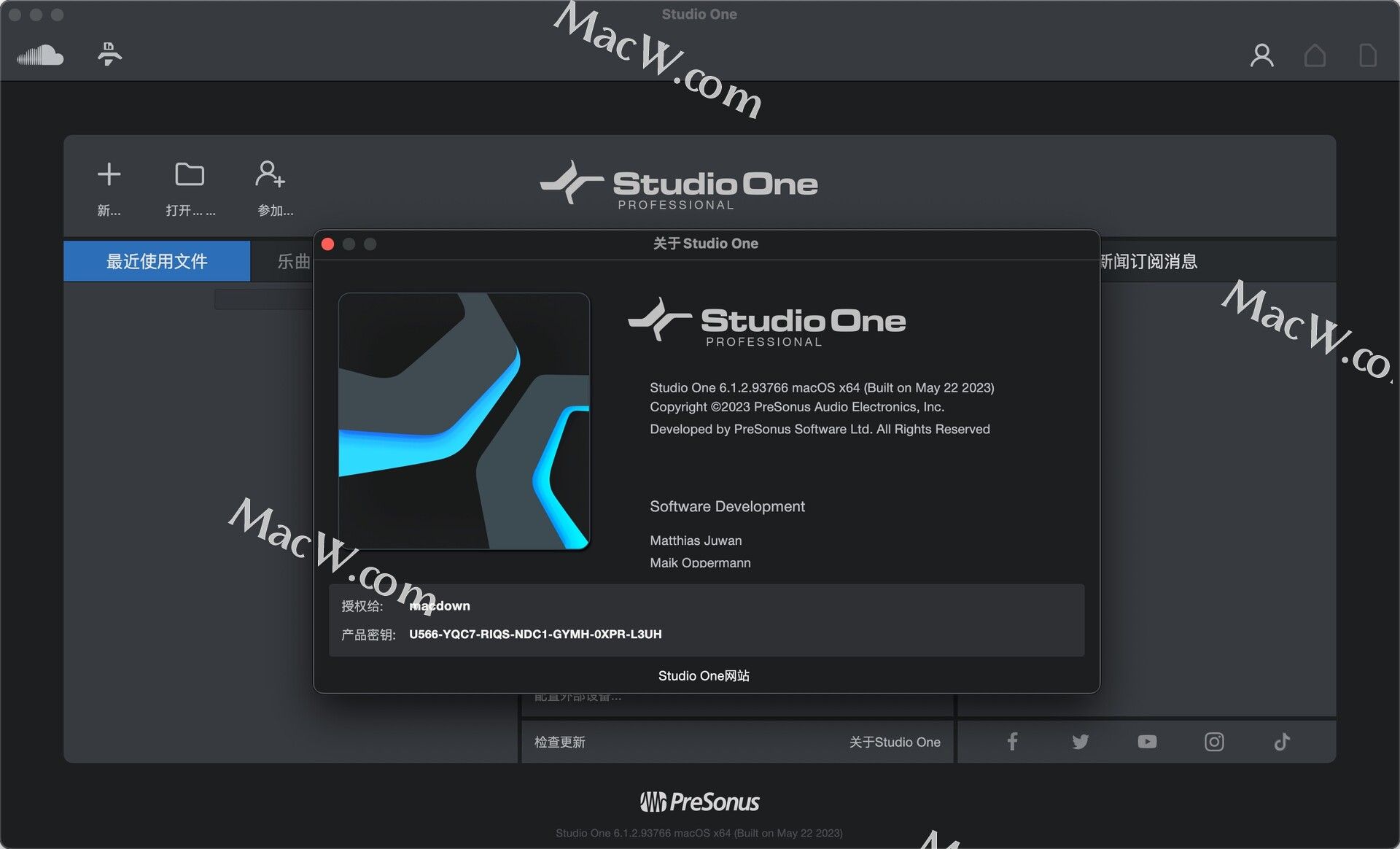 苹果Mac电脑必备音乐创作工具： Studio One 6 Pro for Mac激活版 支持M1