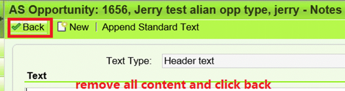 SAP CRM WebClient UI上将text area里的文本清空的后台处理