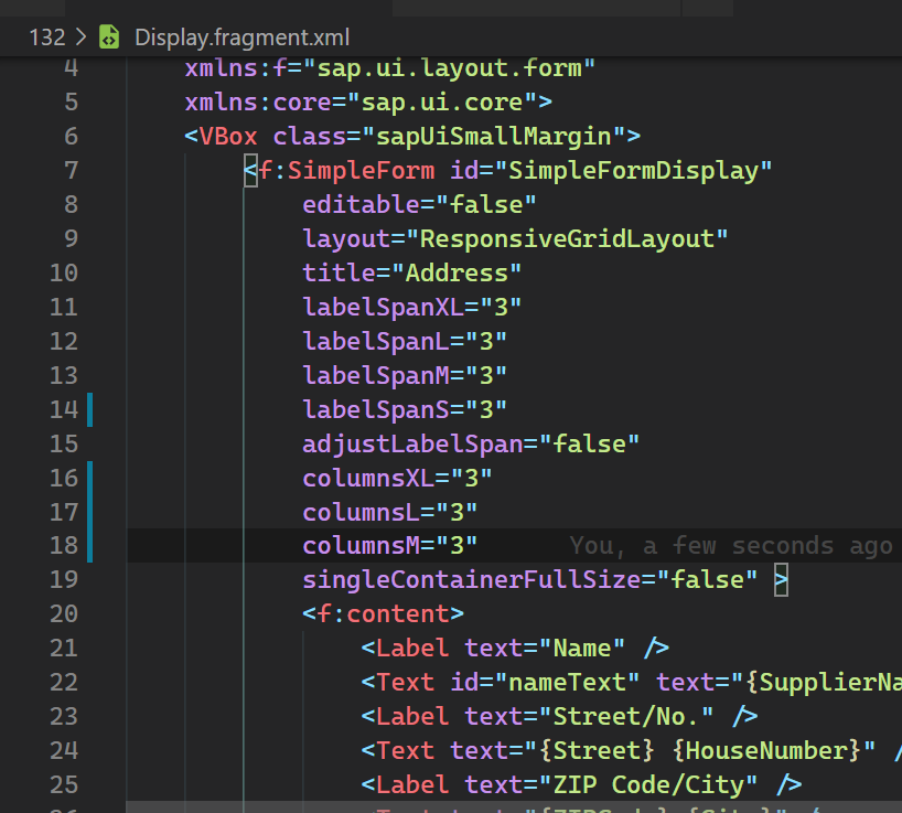 关于 SAP UI5 SimpleForm 控件里的 ColumnsL 和 labelSpanXL 的测试