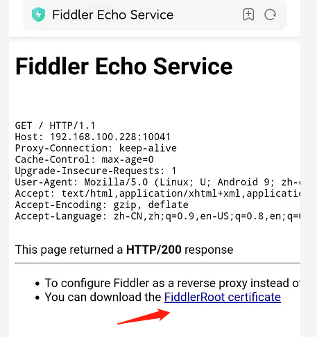 fiddler 安装手机证书时打开网址拒绝访问