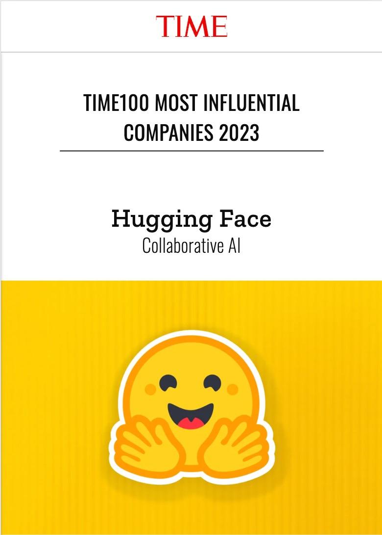 Hugging Face 入选 Time《时代周刊》2023 全球前 100 最具影响力的公司 