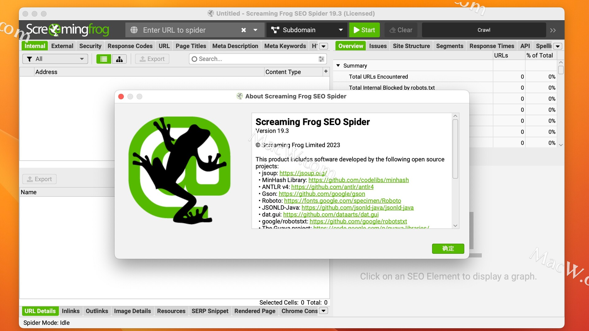 Screaming Frog SEO Spider Mac版 附 注册码 及完整安装教程 支持M1