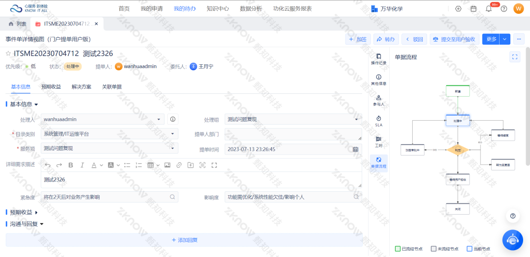 化工行业案例 | 甄知科技助力万华化学重构IT服务价值，打造信息中心ERP！