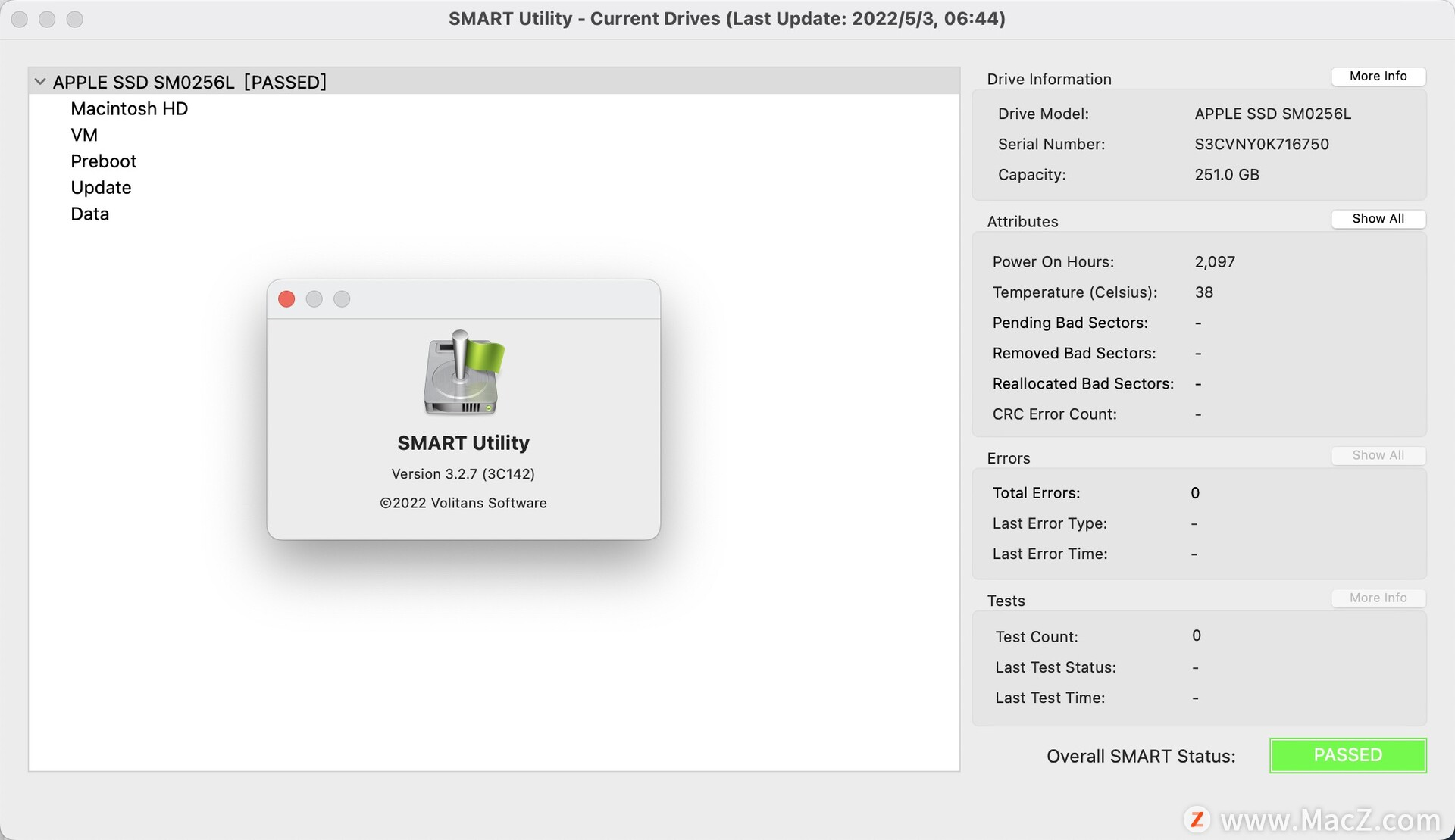 Macos硬盘检测工具：SMART Utility for mac激活版 亲测可用