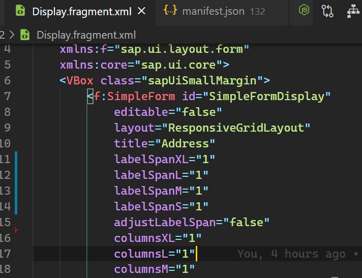 关于 SAP UI5 SimpleForm 控件里的 ColumnsL 和 labelSpanXL 的测试