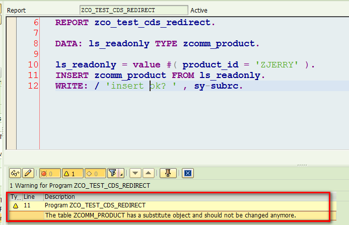 SAP CDS redirect view支持写操作吗，一个实验来验证