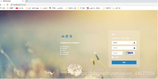 二分钟开启 若依 后台使用部署