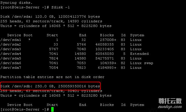 linux系统下添加新硬盘、分区及挂载全过程详解