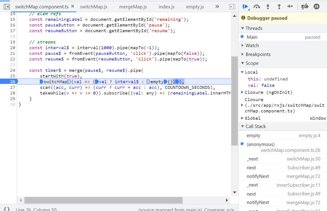 RxJs SwitchMap 学习笔记