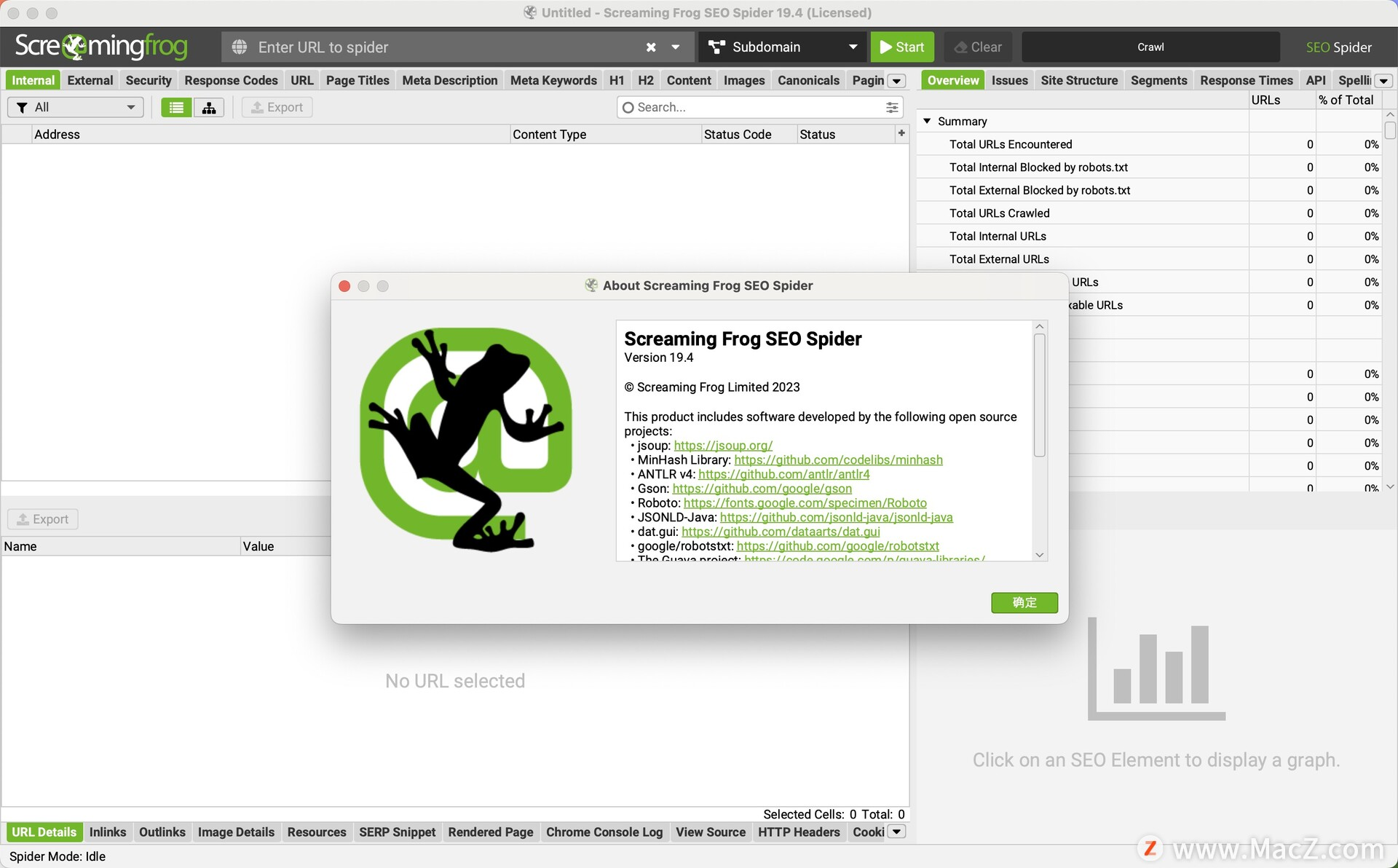 「最新更新」Screaming Frog SEO Spider for Mac 网络爬虫开发工具