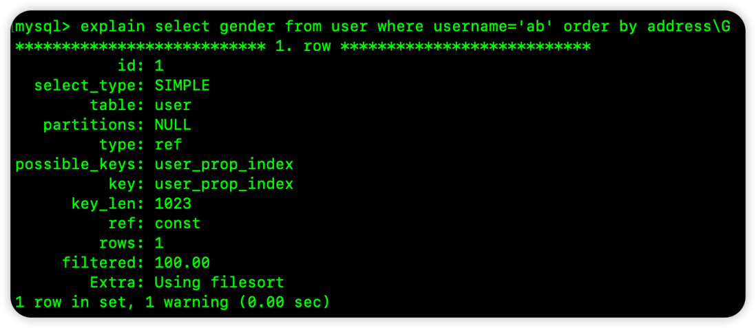 关于在 MySQL 排序中使用索引这件事！
