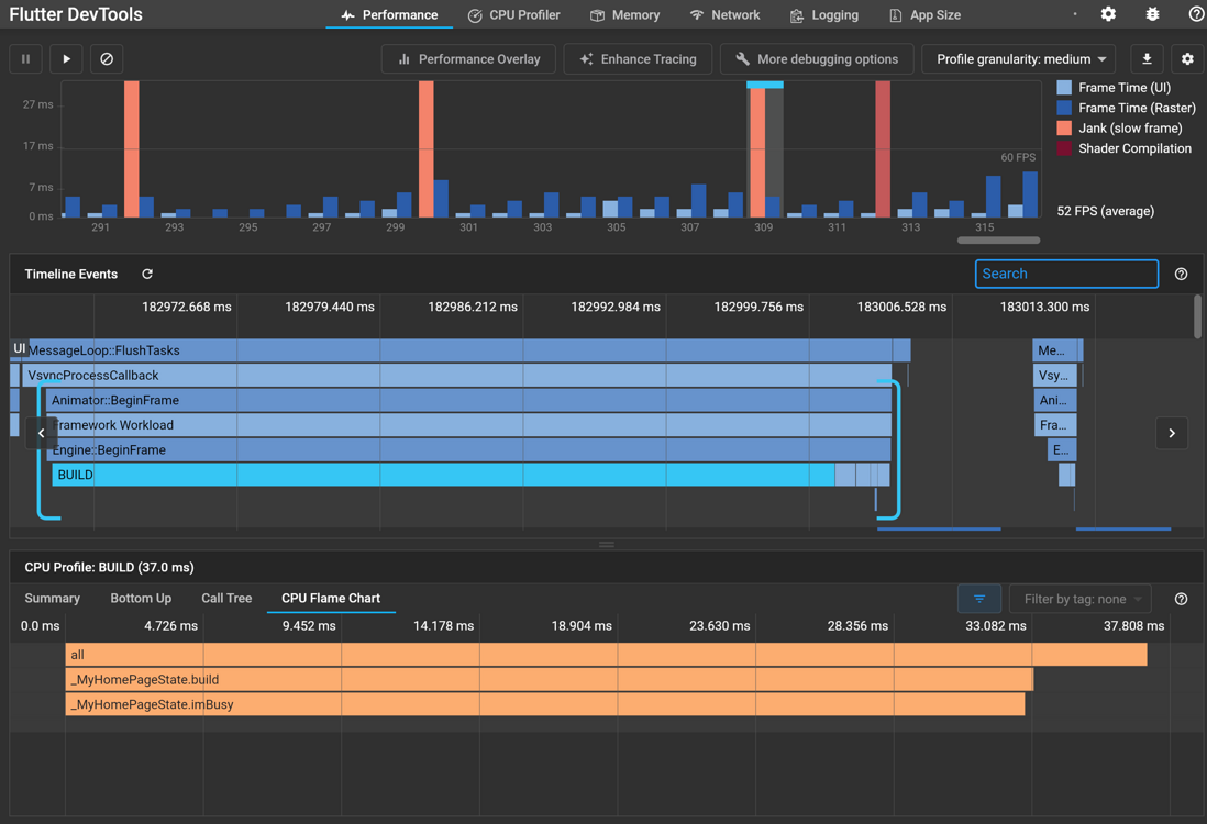 2022 Flutter Performance 性能调试工具 devTools 