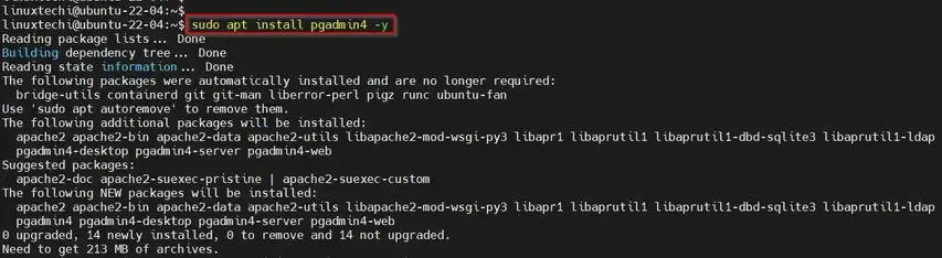 Ubuntu 22.04 安装 pgAdmin 数据库管理工具