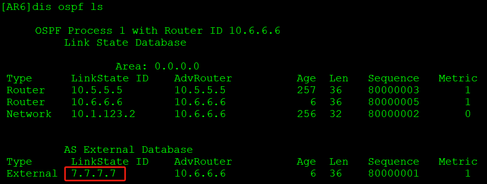 OSPF基础——区域外路由和5类转发