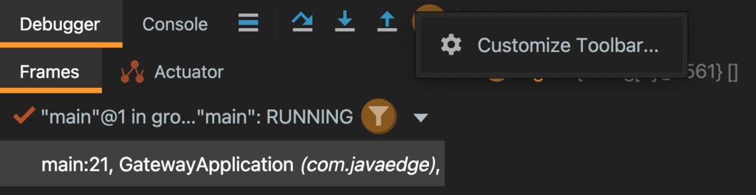 IDEA Debug框的 show execution point按钮没了