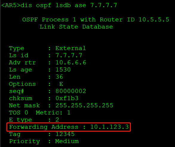 OSPF基础——区域外路由和5类转发