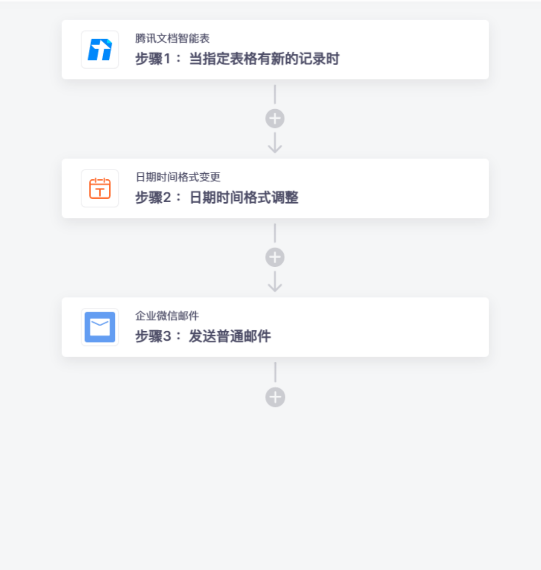 腾讯文档智能表无需API开发集成连接并打通企业微信邮件