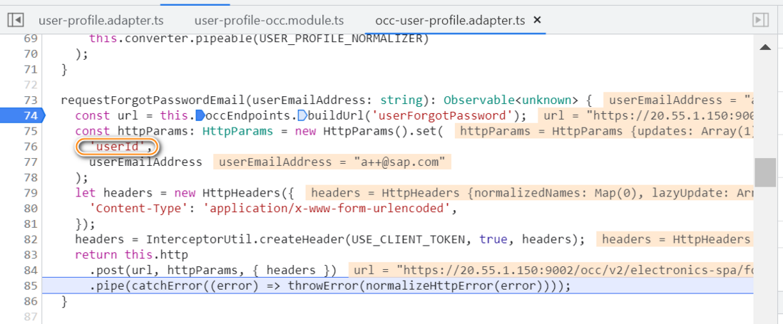 SAP 电商云 Spartacus UI userID 即邮件地址中的加号问题