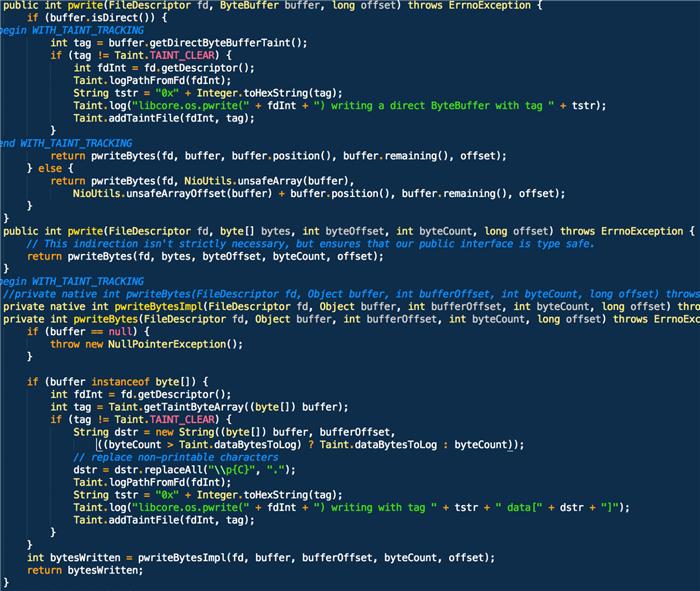 TaintDroid剖析之File & Memiry & Socket级污点传播
