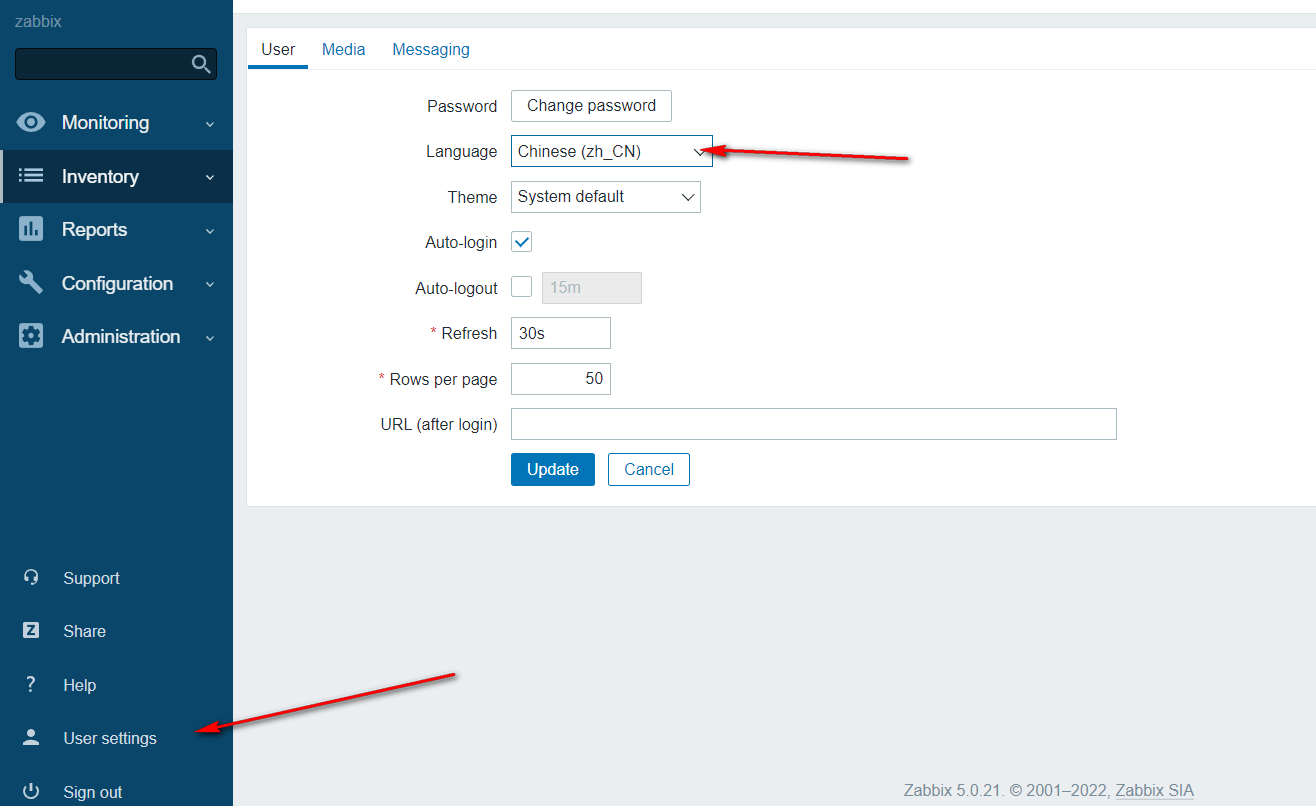 zabbix5.0安装以及配置中文