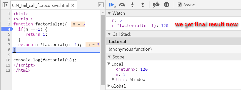 JavaScript, ABAP和Scala里的尾递归(Tail Recursion)