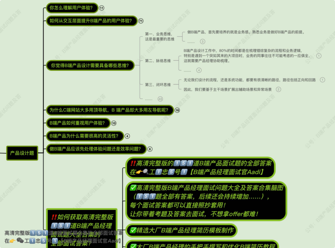 最新B端产品经理面试问题大全及答案合集（151题全部有答案）【11年大厂面试官呕心制作】