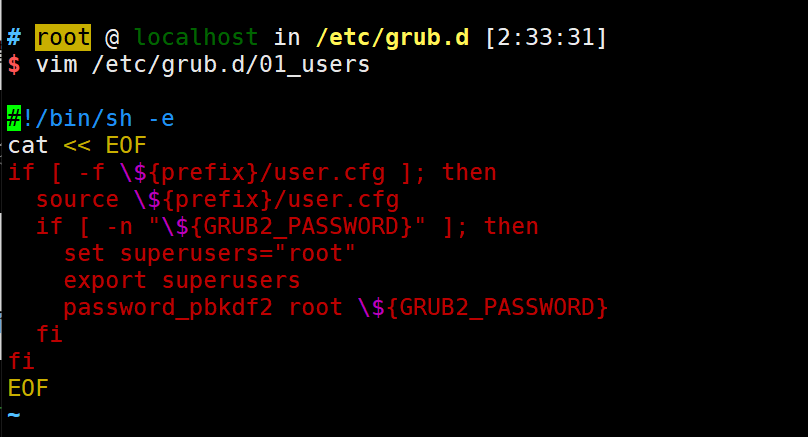 RHEL/CentOS 8加密引导菜单防破解root密码