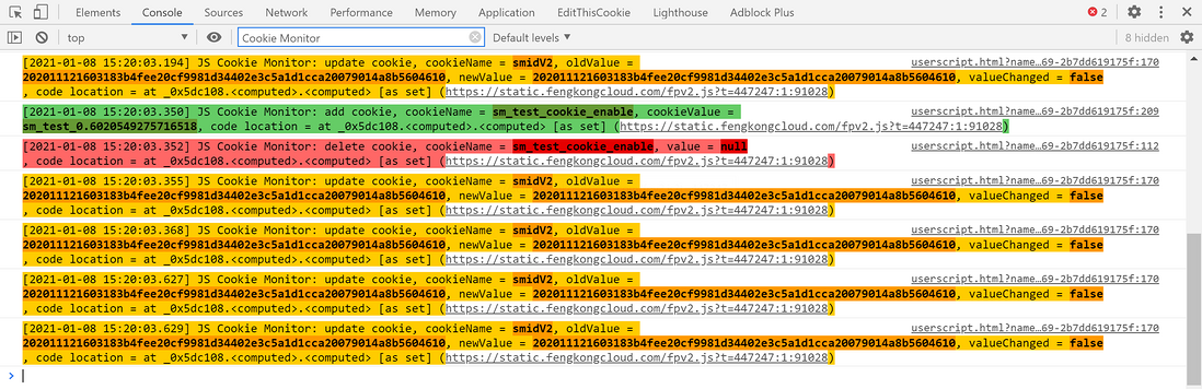 监控、定位JavaScript操作cookie