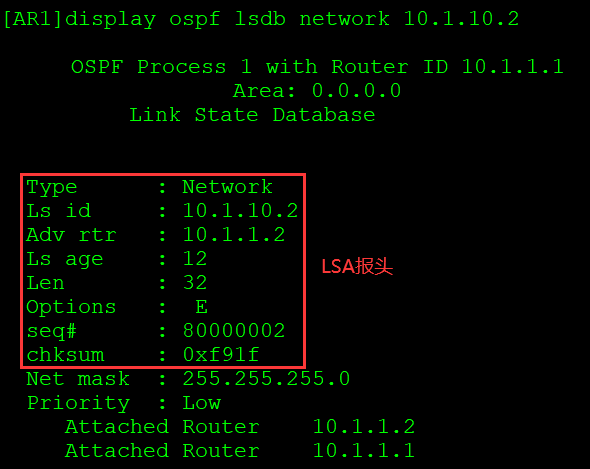 OSPF基础——区域内LSA