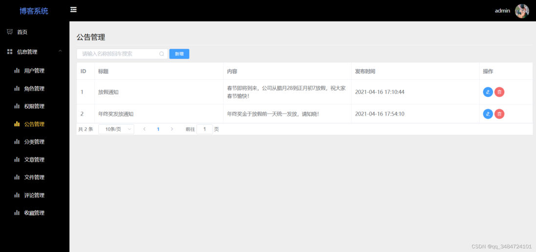 基于Spring boot的个人博客（论坛）系统+文档