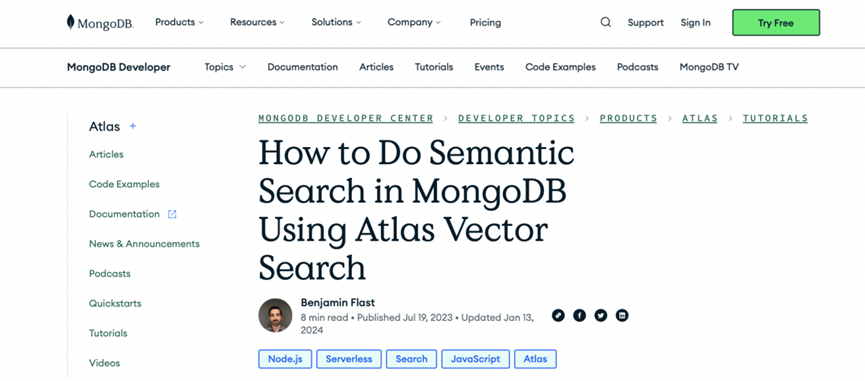 干货｜如何用MongoDB Atlas和大语言模型，高效构建企业级AI应用？