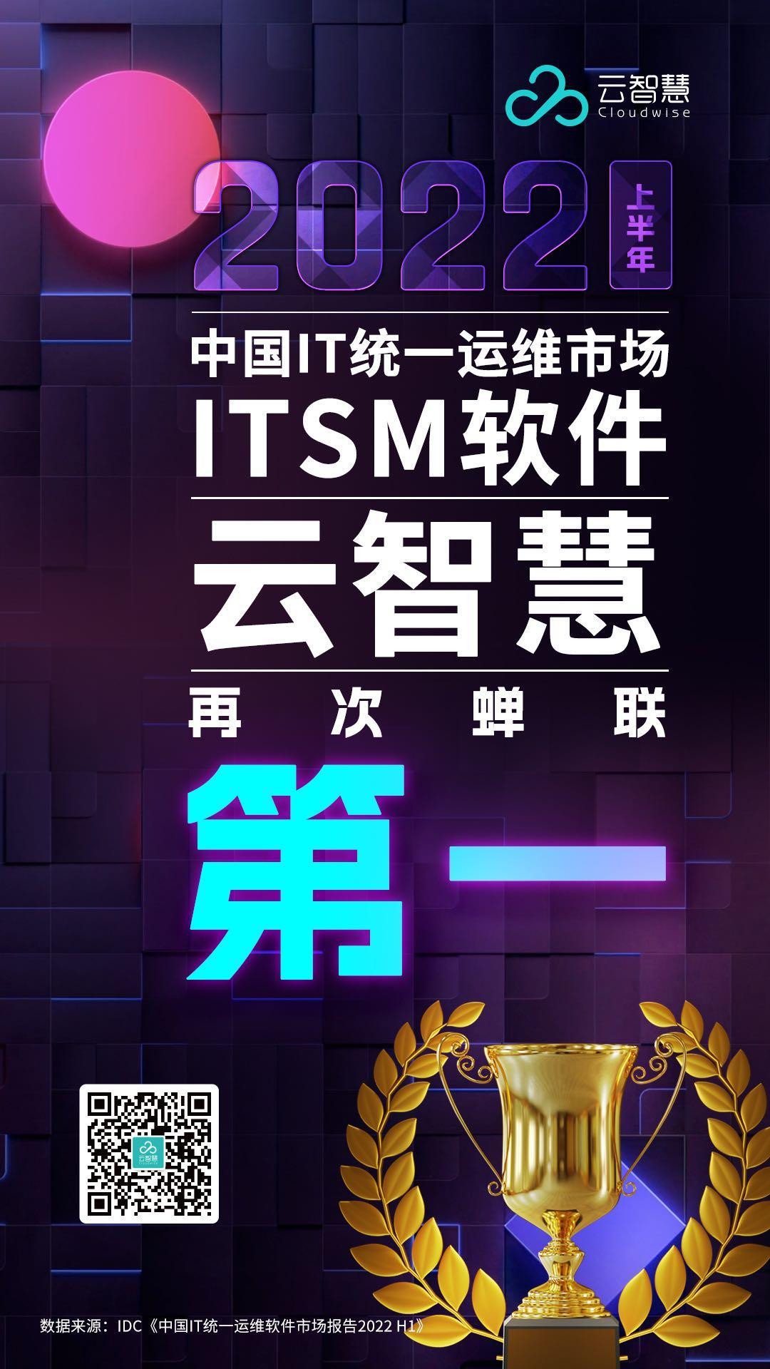 云智慧蝉联中国IT统一运维ITSM软件市场第一！