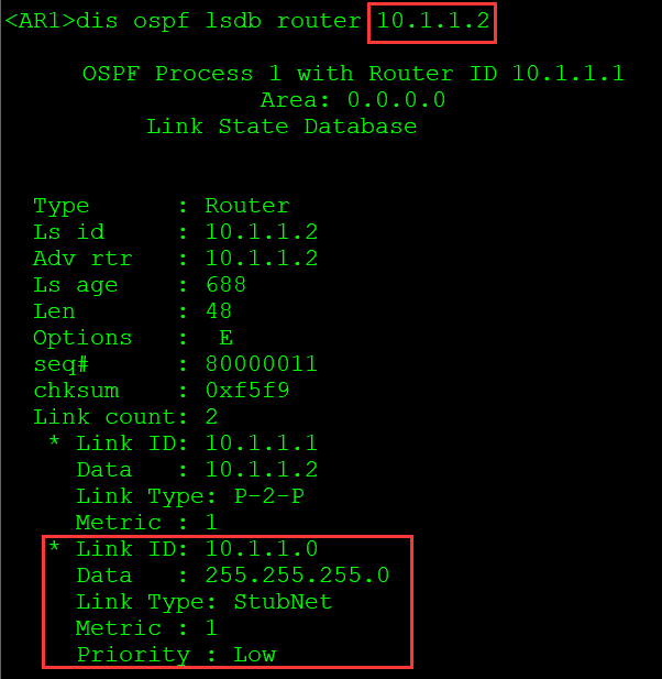 OSPF基础——区域内LSA