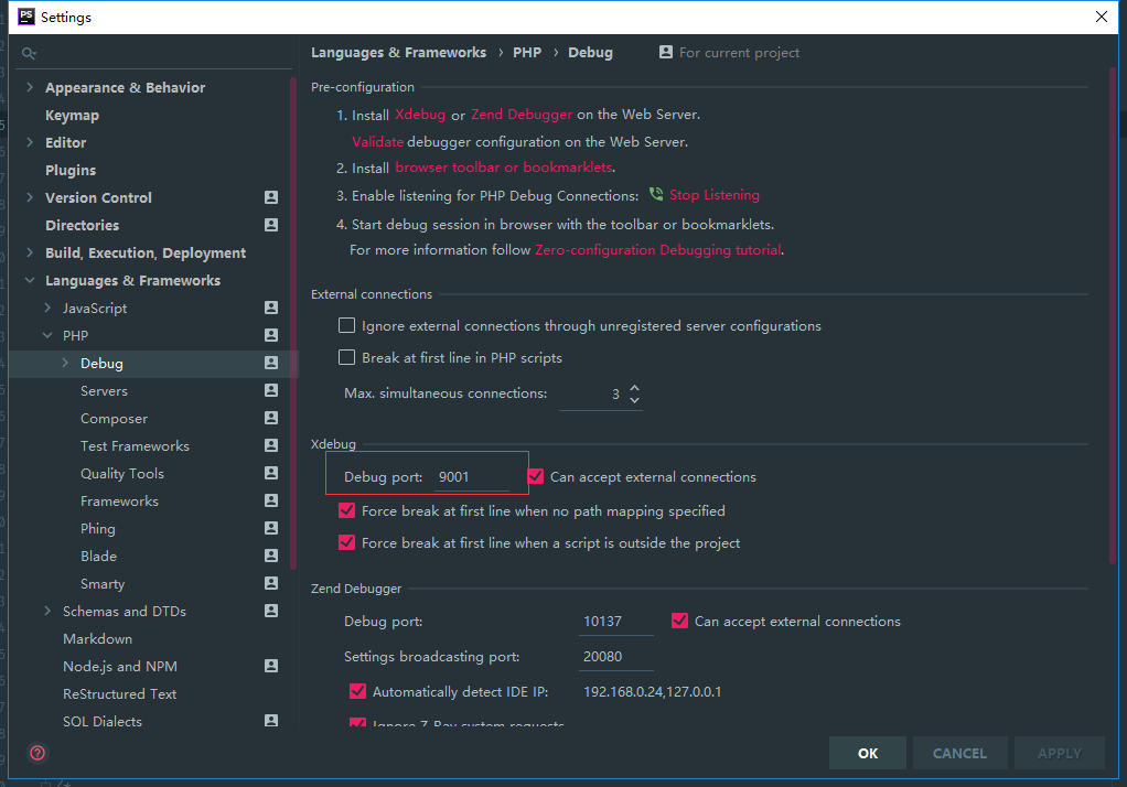 phpstudy & phpstorm 安装 xdebug