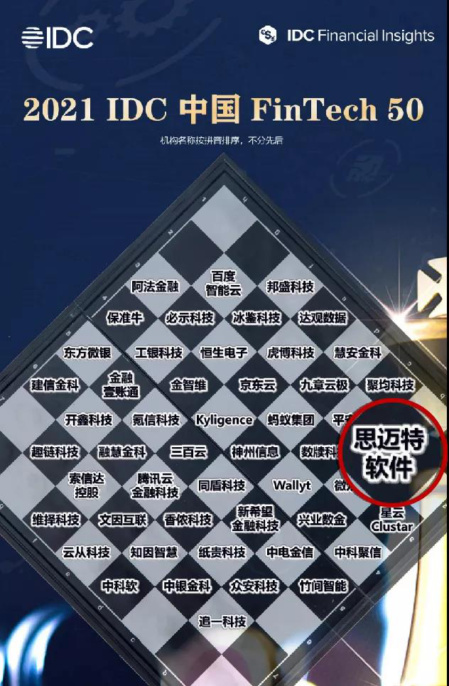 喜获全球权威机构认可！Smartbi上榜2021IDC中国Fintech 50强榜单