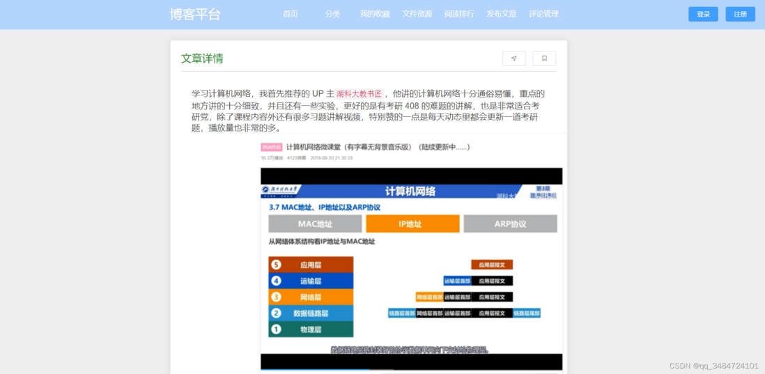 基于Spring boot的个人博客（论坛）系统+文档